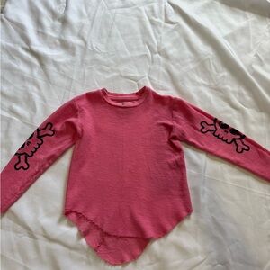 Nununu Pink Skull Kids Long Sleeve Shirt